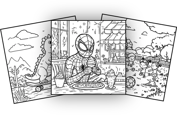 Children coloring together